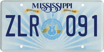 MS license plate ZLR091