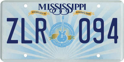 MS license plate ZLR094
