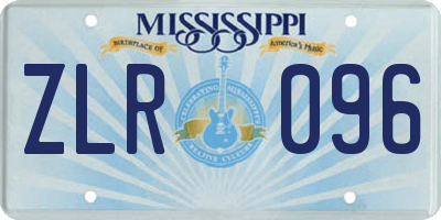 MS license plate ZLR096