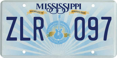 MS license plate ZLR097