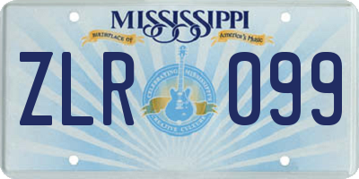 MS license plate ZLR099