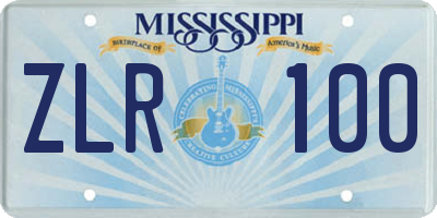 MS license plate ZLR100