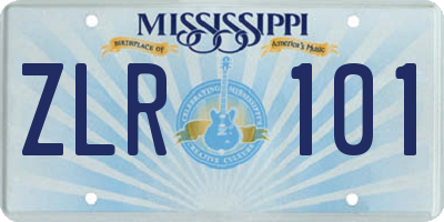 MS license plate ZLR101