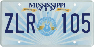 MS license plate ZLR105