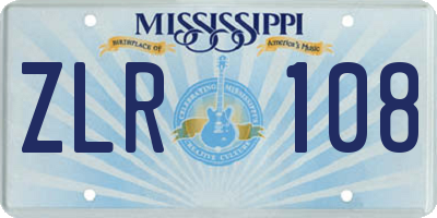 MS license plate ZLR108