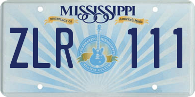 MS license plate ZLR111