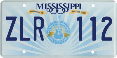 MS license plate ZLR112