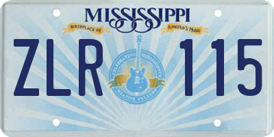 MS license plate ZLR115