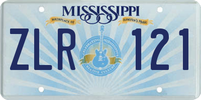MS license plate ZLR121