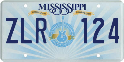 MS license plate ZLR124