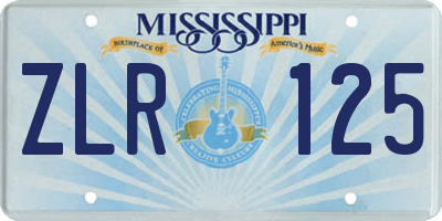 MS license plate ZLR125