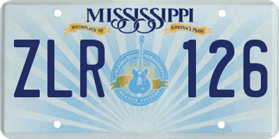 MS license plate ZLR126