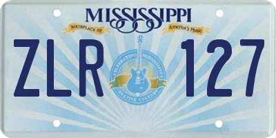 MS license plate ZLR127