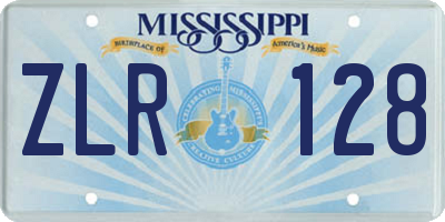 MS license plate ZLR128