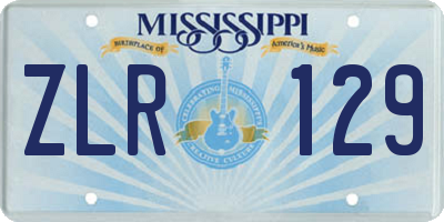 MS license plate ZLR129
