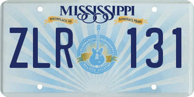 MS license plate ZLR131
