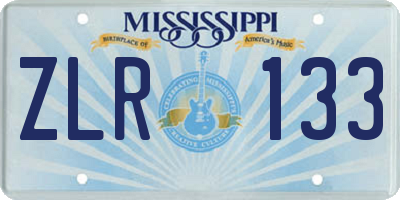 MS license plate ZLR133