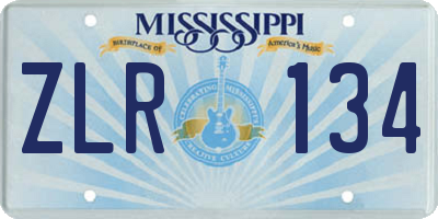 MS license plate ZLR134