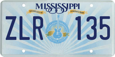MS license plate ZLR135