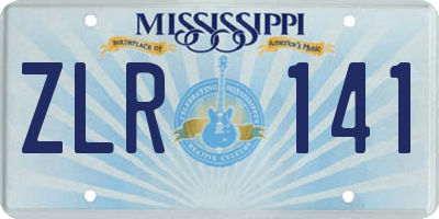 MS license plate ZLR141