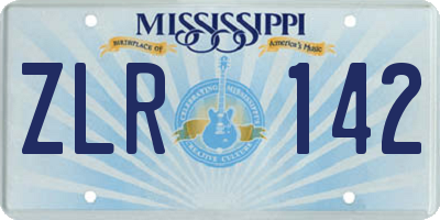MS license plate ZLR142