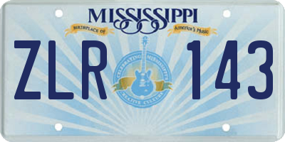 MS license plate ZLR143