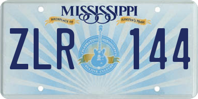 MS license plate ZLR144