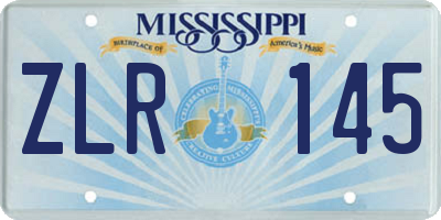 MS license plate ZLR145