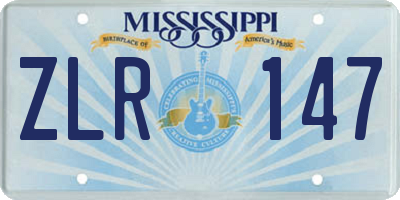 MS license plate ZLR147
