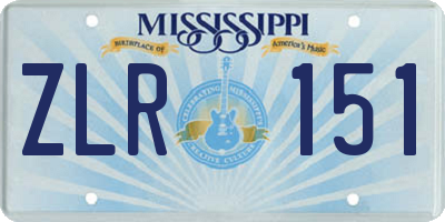 MS license plate ZLR151