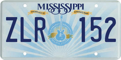 MS license plate ZLR152