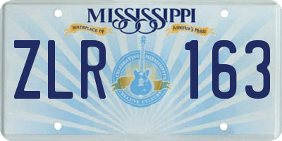 MS license plate ZLR163