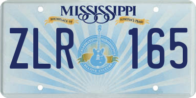 MS license plate ZLR165