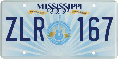 MS license plate ZLR167