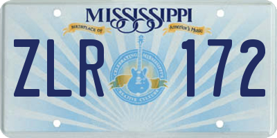 MS license plate ZLR172