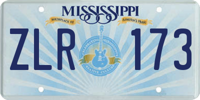 MS license plate ZLR173
