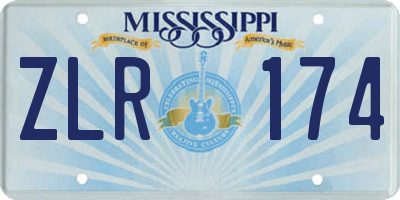 MS license plate ZLR174