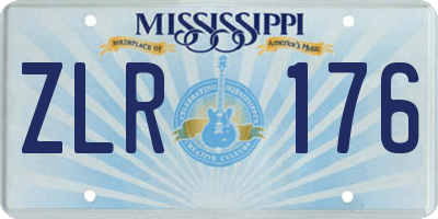 MS license plate ZLR176