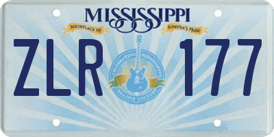 MS license plate ZLR177