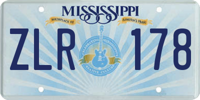 MS license plate ZLR178
