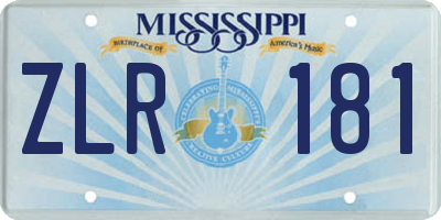 MS license plate ZLR181