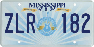 MS license plate ZLR182