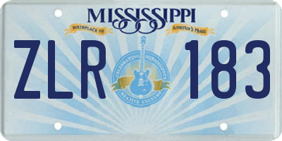 MS license plate ZLR183