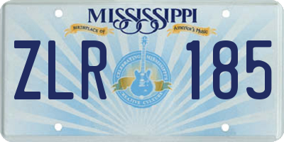 MS license plate ZLR185