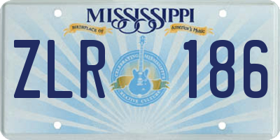 MS license plate ZLR186