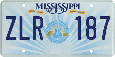 MS license plate ZLR187