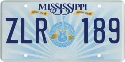MS license plate ZLR189