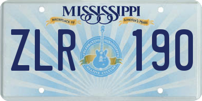 MS license plate ZLR190