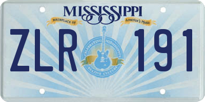 MS license plate ZLR191