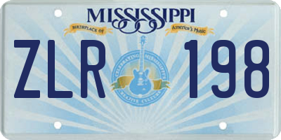 MS license plate ZLR198